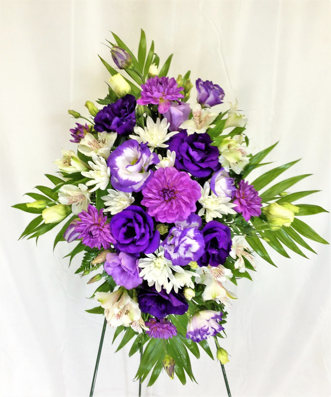 Purple & White Archway Flowers