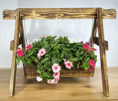 Handcrafted Wooden Swing Planter