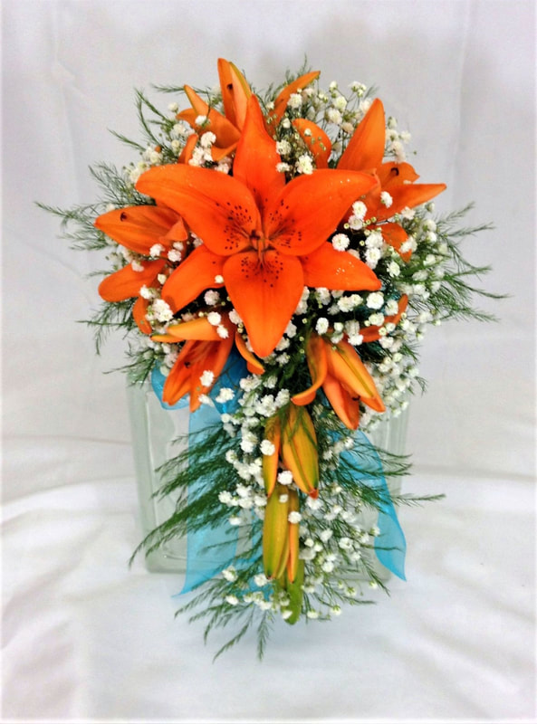 Orange Lily Bridesmaids Bouquet