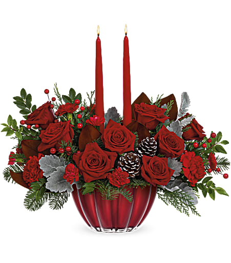 Crimson Rose Centerpiece - Premium