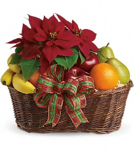 Fruit and Poinsettia Basket - Standard