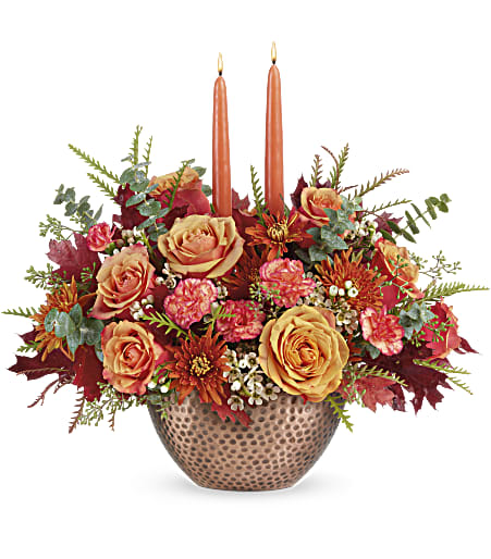 Gleaming Copper Centerpiece - Premium