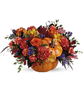 Teleflora's Hauntingly Pretty Pumpkin Bouquet - Deluxe