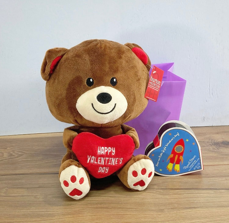 Kid's Valentine's day bear and candy heart