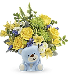 Joyful Blue Bear Bouquet - Deluxe