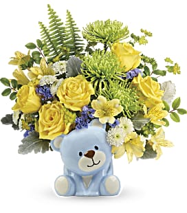 Joyful Blue Bear Bouquet - Premium