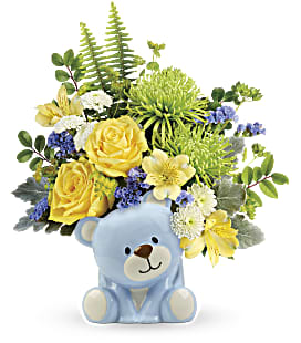 Joyful Blue Bear Bouquet - Standard