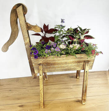 Handcrafted Wooden Old Fashioned PumpPlanter