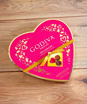 Assorted Chocolates vday heart from Godiva