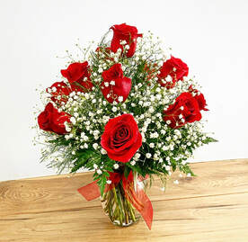 Dozen Red Roses in a Vase
