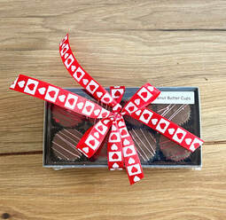 Valentine's day peanut butter cups from Coblentz Chocolates